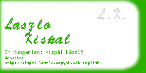 laszlo kispal business card